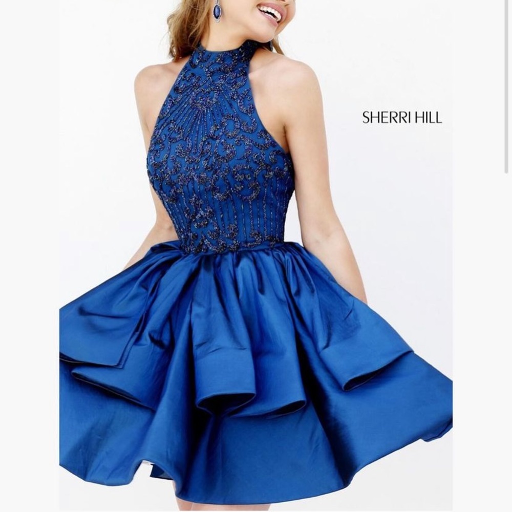 Dark Turquoise/ Navy Sherri Hill Dress. Size 0